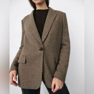 Zara Wool Blazer With Elbow Patches (like new)